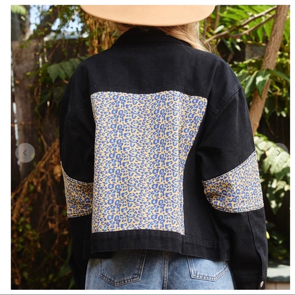 Fashion Leopard contrast Twill Jacket - Picture 3 of 7